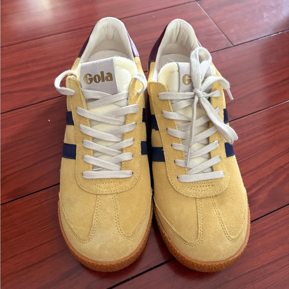 Gola Mustard and Navy Suede Sneakers